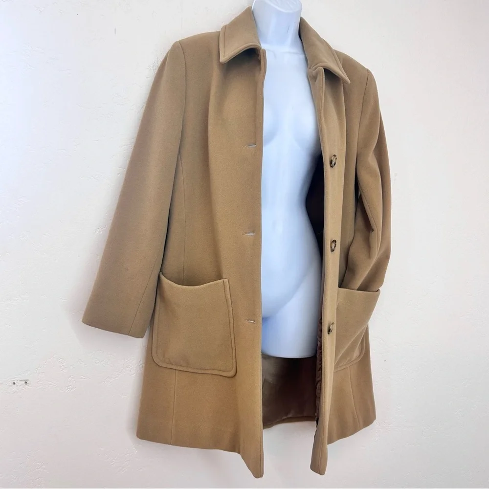 Pendleton Vintage Cashmere Wool Pea Coat Camel Womens Size 8P USA